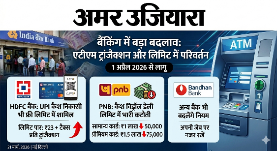 सावधान!! ATM से पैसे निकालना होगा महंगा: HDFC और PNB समेत इन बैंकों ने बदले नियम, 1 अप्रैल से लागू होंगी नई दरें