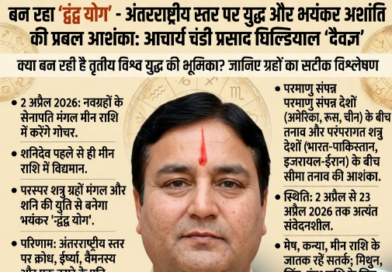 सावधान! 2 अप्रैल से मीन राशि में बन रहा ‘द्वंद्व योग’, अंतरराष्ट्रीय स्तर पर युद्ध और अशांति की आशंका: आचार्य दैवज्ञ
