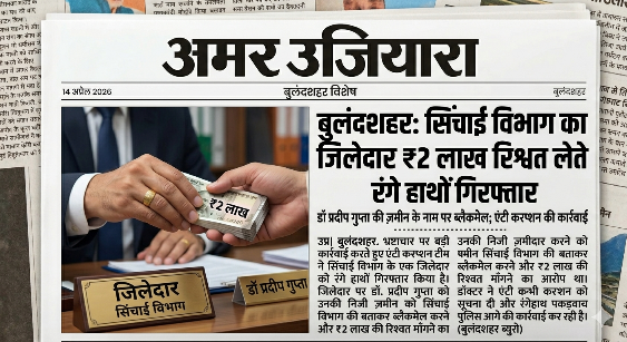 बुलंदशहर: ₹2 लाख की घूस लेते सिंचाई विभाग का जिलेदार गिरफ्तार, डॉक्टर को कर रहा था ब्लैकमेल